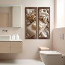 Ver imagem 2 de 2 Quadros Decorativos Banheiro Social Lavabo Toalete Sabonete Bege 20x60cm
