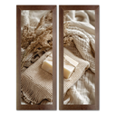Ver imagem 1 de 2 Quadros Decorativos Banheiro Social Lavabo Toalete Sabonete Bege 20x60cm