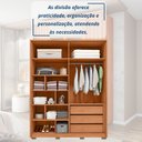 Ver imagem 6 de Guarda-Roupa 4 Portas e 3 Gavetas com Vidro Reflecta New Centurium Marrom/Freijó