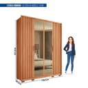 Ver imagem 3 de Guarda-Roupa 4 Portas e 3 Gavetas com Vidro Reflecta New Centurium Marrom/Freijó