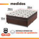 Ver imagem 3 de Cama Box Casal Colchão Espuma D33 Marquês 138x188x57cm Marrom Umaflex - Suporta até 90kg por