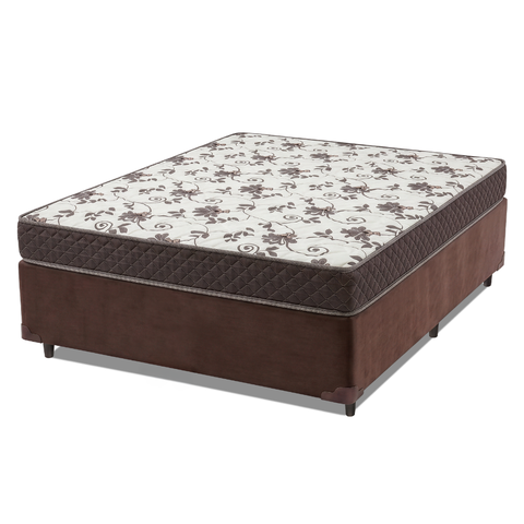 Cama Box Casal Colchão Espuma D33 Marquês 138x188x57cm Marrom Umaflex - Suporta até 90kg por