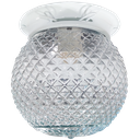 Ver imagem 1 de Plafon Colonial Aluminio Branco Globo Bico de Jaca Transpar
