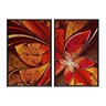 Kit 2 Quadros Decorativos 40x60cm Canvas Borboleta Abstrata Vermelha Flnt001 - 1