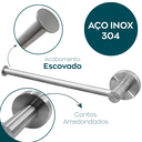 Ver imagem 3 de Suporte Porta Toalha de Rosto Toalheiro Reto Inox Escovado Suporte de Parede Acessório de Banheiro