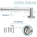 Ver imagem 4 de Suporte Porta Toalha de Rosto Toalheiro Reto Inox Escovado Suporte de Parede Acessório de Banheiro