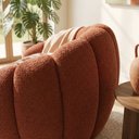 Ver imagem 3 de Poltrona Decorativa Curva Orgânica Serena Bouclê Terracota - Montanari'S Decor