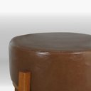 Ver imagem 3 de Kit 2 Puff Mesa Assento Espuma Estrutura Madeira Maciça Revestimento Corino Caramelo