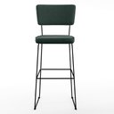 Ver imagem 5 de Kit 04 Banquetas Alta para Cozinha Sala Base em Aço Fixa Allana L02 Linho Verde Musgo - Lyam Decor