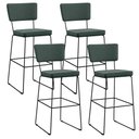 Ver imagem 1 de Kit 04 Banquetas Alta para Cozinha Sala Base em Aço Fixa Allana L02 Linho Verde Musgo - Lyam Decor