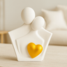 Estatua Casal Namorados Pequeno Branco C/ Dourado 3d - 12 Cm - 3