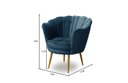 Ver imagem 4 de Kit 2 Poltronas Para Sala Decorativa Flor de Lis Pés Ferro Dourado Veludo Azul Madelina Decor