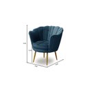 Ver imagem 4 de Kit 2 Poltronas Para Sala Decorativa Flor de Lis Pés Ferro Dourado Veludo Azul Madelina Decor