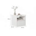 Ver imagem 2 de Mesa Cabeceira Minerva sem Gavetas MDP Off White e Cedro Off!