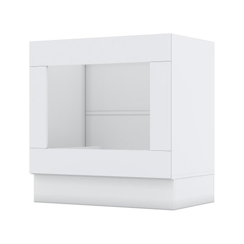 Balcão 80 cm Organizador 1 Nicho Forno Embutido Cozinha Modulada Americana 100% MDF Cor Branco