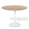 Mesa de Jantar Saarinen Redonda 90cm Tampo Freijó Base Branca - 1