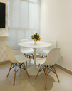 Ver imagem 3 de Mesa Jantar Saarinen Redonda 90cm Laca Branca Base Branca