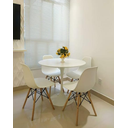 Ver imagem 3 de Mesa Jantar Saarinen Redonda 90cm Laca Branca Base Branca