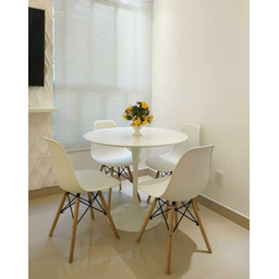 Mesa Jantar Saarinen Redonda 90cm Laca Branca Base Branca - 3