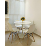 Mesa Jantar Saarinen Redonda 90cm Laca Branca Base Branca - 3