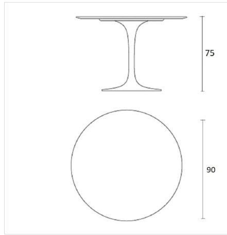 Mesa Jantar Saarinen Redonda 90cm Laca Branca Base Branca - 2