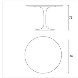 Mesa Jantar Saarinen Redonda 90cm Laca Branca Base Branca - 2