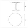 Mesa Jantar Saarinen Redonda 90cm Laca Branca Base Branca - 2