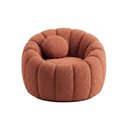 Ver imagem 2 de Poltrona Decorativa Sala Estar Quarto Concha Orgânica Boucle Terracota - Vimont Moveis