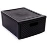 Gaveteiro modular empilhável 32,8cm decoração Rattan Preto - 2