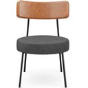 Ver imagem 6 de Kit 02 Poltronas Decorativas Sala Estar Fixa Londres L02 Couríssimo Camel Linho Cinza Escuro - Lyam
