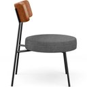 Ver imagem 7 de Kit 02 Poltronas Decorativas Sala Estar Fixa Londres L02 Couríssimo Camel Linho Cinza Escuro - Lyam