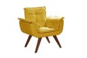 Ver imagem 1 de Poltrona Bella Opala Pé Palito Decoração Sala Quarto Recepção - Veludo Amarelo