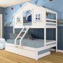 Ver imagem 1 de Treliche Casal/ Solteiro Casinha Dos Sonhos Madeira Maciça Branco Megamobilia