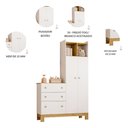 Ver imagem 6 de Berço Multifuncional Vira Cama com Guarda Roupa Q Encanto MDP Colchão Incluso Branco Qmovi