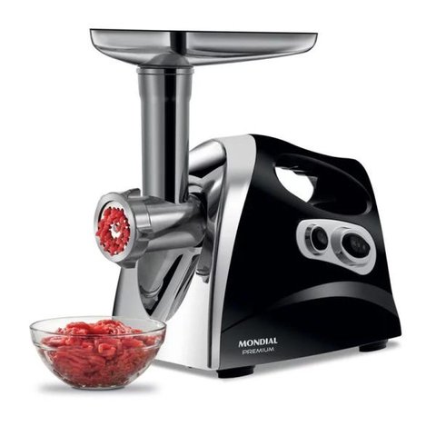 Moedor de Carne Elétrico Mondial Premium MC-03 Aço/Preto 220V