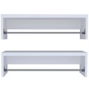 Ver imagem 1 de Kit 2 Cabideiro Arara de Parede em Mdf Branco 80x20x30cm com Suporte para Roupas e Acessórios