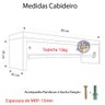 Kit 2 Cabideiro Arara de Parede em Mdf Branco 80x20x30cm com Suporte para Roupas e Acessórios - 2