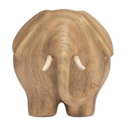 Escultura Decorativa Elefante Madeira em Polirresina Mart:marrom - 1