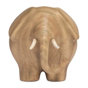Escultura Decorativa Elefante Madeira em Polirresina Mart:marrom