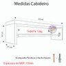 Cabideiro de Parede Arara Roupas 40cm Mdf Branco - 2