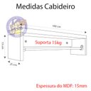Ver imagem 2 de Cabideiro de Parede 1mt Arara Roupas Mdf Branco