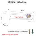 Ver imagem 2 de Cabideiro de Parede 60x20x30cm Branco Arara Roupas Mdf