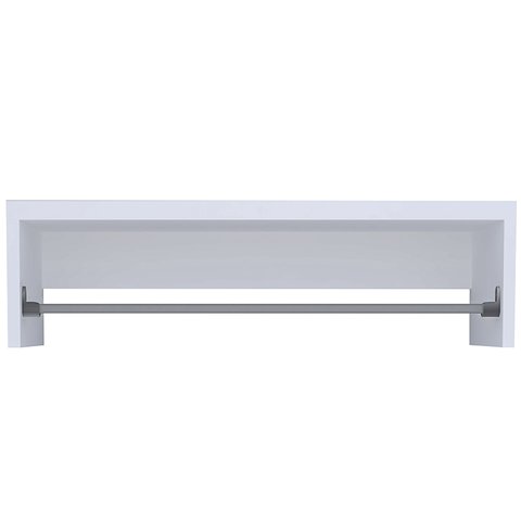 Cabideiro Arara de Parede em Mdf Branco 70x20x30cm com Suporte para Roupas e Acessórios