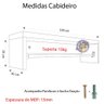 Cabideiro Arara de Parede em Mdf Branco 100x20x30cm com Suporte para Roupas e Acessórios - 2