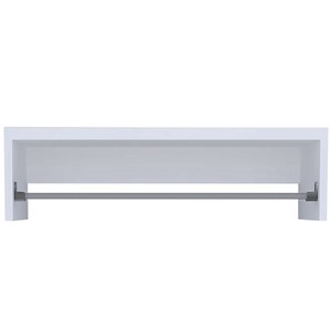 Cabideiro Arara de Parede em Mdf Branco 100x20x30cm com Suporte para Roupas e Acessórios