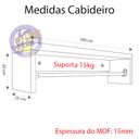 Ver imagem 2 de Combo 2 Cabideiro 100cm Arara de Parede Branco 15mm Suporte Cromado