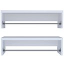 Ver imagem 1 de Kit 2 Cabideiro 70x20x25p Arara de Parede Branco 15mm Suporte Cromado