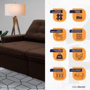Ver imagem 3 de Sofá Retrátil Reclinável Malta 2,00m Suede Velut Marrom Molas no Assento - King House