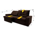 Ver imagem 2 de Sofá Retrátil Reclinável Malta 2,00m Suede Velut Marrom Molas no Assento - King House