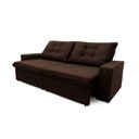 Ver imagem 4 de Sofá Retrátil Reclinável Malta 2,00m Suede Velut Marrom Molas no Assento - King House